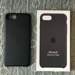 Apple iPhone SE 8 7 Silicone Case Black